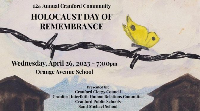 12th Annual Cranford Community Holocaust Day of Remembrance