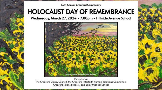 13th Annual Cranford Community Holocaust Day of Remembrance