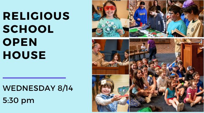 Religious School Open House August 14th